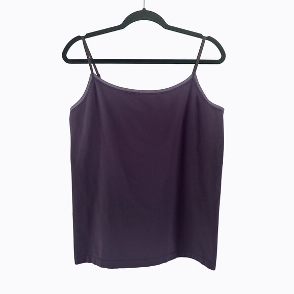 Ann Taylor Plum Cami Seamless Tank Top Sz XL Delicate Trim Stretch Y2K Classic - Picture 5 of 5
